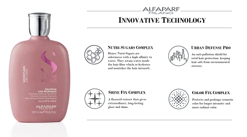 Alfaparf Milano Semi Di Lino Moisture Nutritive Sulfate Free Shampoo for Dry Hair - Paraben and Paraffin Free - Safe on Color Treated Hair - Professional Salon Quality, 8.45 Fl Oz