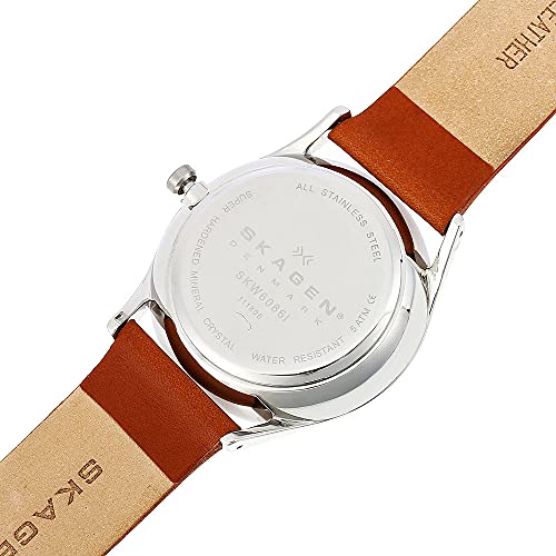 Skagen Men's Holst Quartz Analog Stainless Steel and Leather Watch, Color: Brown Leather (Model: SKW6086)