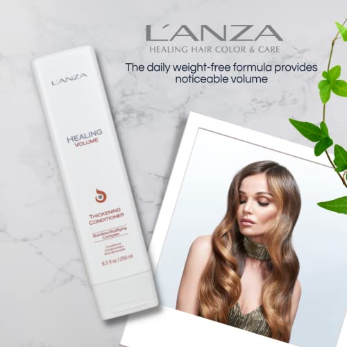 L'ANZA Healing Volume Thickening Conditioner, Boosts Shine, Volume, and Thickness to Fine and Flat Hair, Rich with Bamboo Bodifying Complex and Keratin (8.5 Fl Oz)