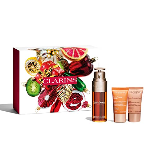 Clarins Double Serum and Extra-Firming Set | 3-Piece Holiday Skincare Gift Set | Anti-Aging | Limited Edition