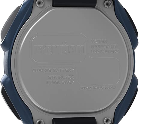 Timex Men's T5H591 Ironman Classic 30 Full-Size Black/Blue Resin Strap Watch