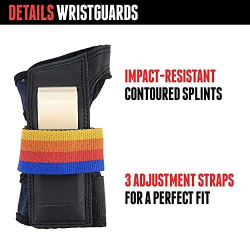 Triple Eight Saver Series Adult/Child Pad Set with Kneesavers, Elbowsavers, and Wrist Savers, for Skate, Bike, and Roller, Large, Pacific Beach