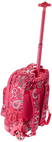 Rockland Single Handle Rolling Backpack, Bandana, 19-Inch