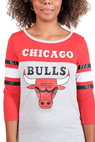 Ultra Game NBA Chicago Bulls Womens Sleepwear Super Soft Hacci Pajama Loungewear Pants, Heather Gray, Large