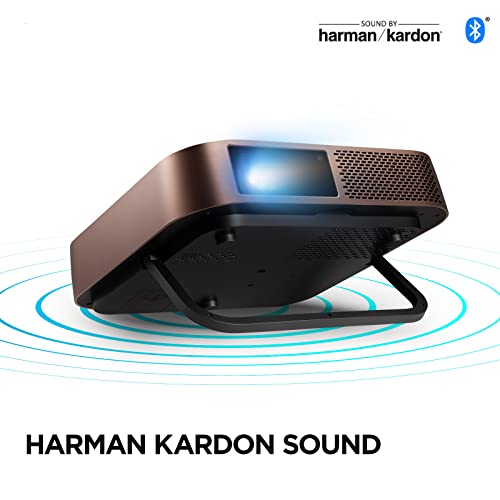 ViewSonic M2w WXGA Portable Projector with 1700 LED Lumens, H/V Keystone, Auto Focus, Harman Kardon Bluetooth Speakers, Wi-Fi Enabled, HDMI, USB C, Stream Netflix with Dongle