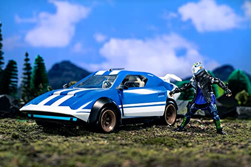 Fortnite Joy Ride Whiplash Vehicle (Blue and White), with 4-inch Articulated X-Lord Figure