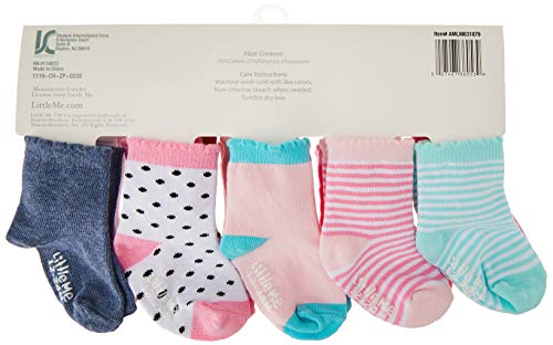 Little Me 20-Pair Newborn Baby Infant and Toddler Girls Socks, 0-12/12-24 Months, Assorted Size Pack, Multi, 40count (Pack of 1
