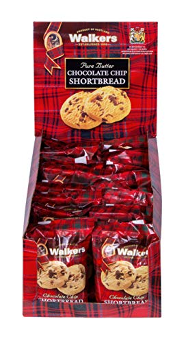 Walker's Shortbread Chocolate Chip Cookies, Pure Butter Shortbread Cookies, 1.4 Oz Snack Packs (Pack of 20)