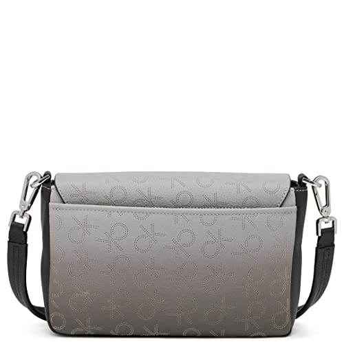 Calvin Klein Ava Novelty Demi Shoulder Bag, Black Multi Perf Logo