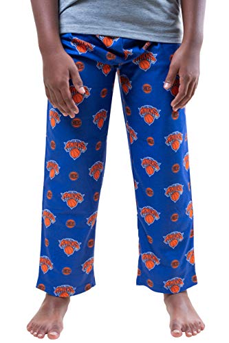 Ultra Game NBA New York Knicks Youth 2 Piece Pjs Lounge Pants and Tee Set, Team Color, 10/12
