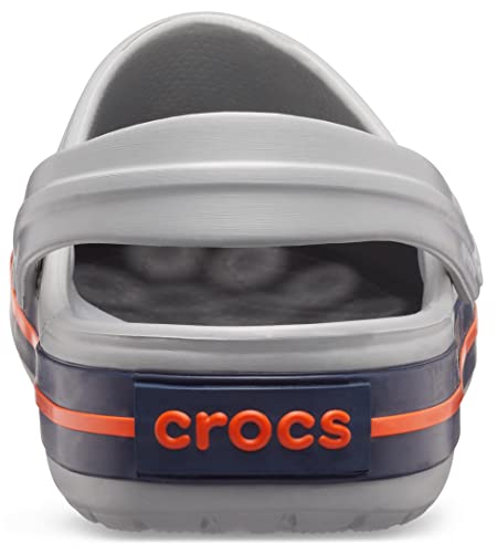 Crocs unisex adult Men's and Women's Crocband Clog, Light Grey/Navy, 13 Women 11 Men US