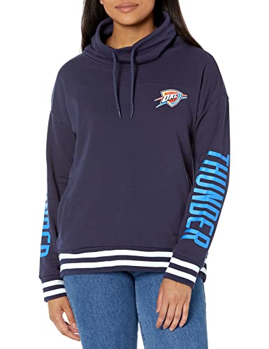 Ultra Game NBA Oklahoma City Thunder Womens Quarter Zip Fleece Pullover Sweatshirt with Zipper, Team Color, Small
