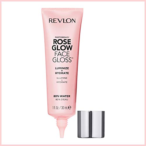 Face Primer by Revlon, PhotoReady Face Gloss Rose Glow, Face Makeup for All Skin Types, Hydrates, Illuminates and Moisturizes, Infused with Glycerin and Olive Oil Extract, 80% Water, 1 Fl Oz