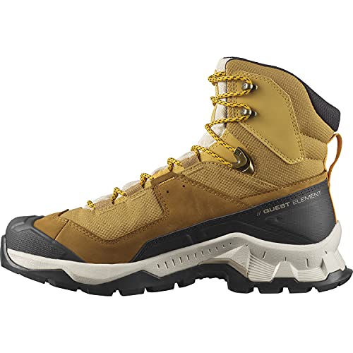 Salomon Quest Element Gore-TEX Hiking Boots for Men, Cumin/Bleached Sand/Saffron, 9.5
