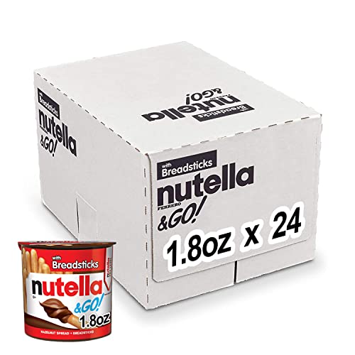 Nutella and GO! Hazelnut and Cocoa Spread with Breadsticks, Snack Pack, 1.8 oz each, Bulk 24 Pack