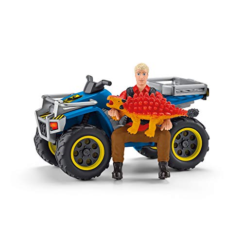Schleich Dinosaurs, Dinosaur Toy Set for Boys and Girls, Quad Escape from Velociraptor Set with ATV Truck, Ages 4+