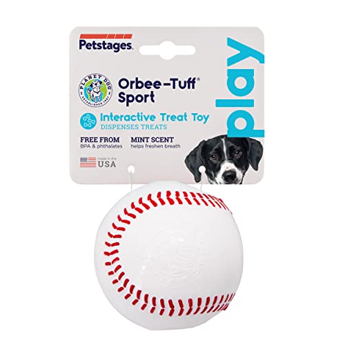 Planet Dog Orbee-Tuff Baseball Treat-Dispensing Dog Chew Toy