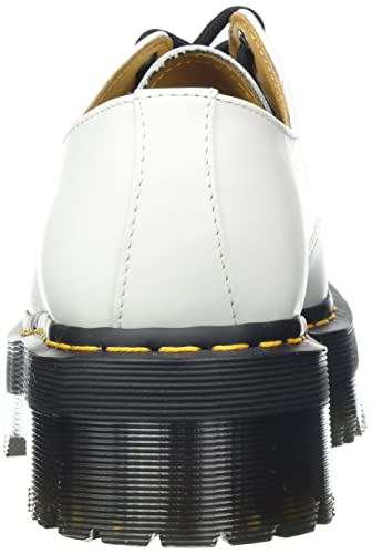 Dr. Martens Unisex 1461 Quad Oxford, White Polished Smooth, 6 US Men