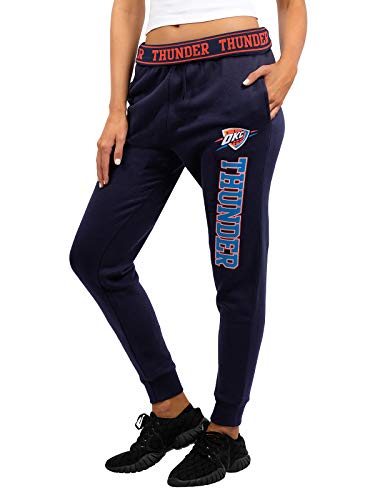 Ultra Game NBA Oklahoma City Thunder Womens Jogger Pants Active Basic Fleece Sweatpants , Navy, Medium