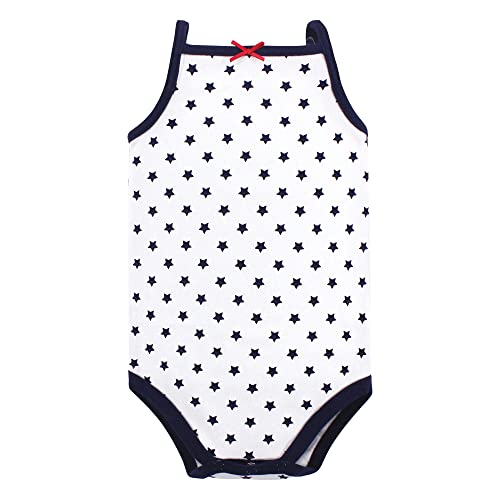 Hudson Baby Unisex Baby Cotton Sleeveless Bodysuits Shining Stars Stripes, 6-9 Months