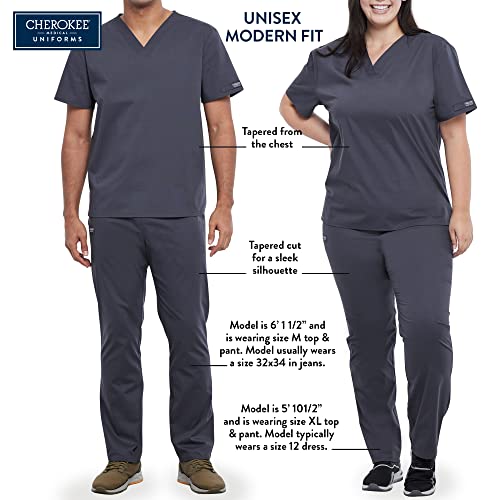 Cherokee Men and Women S Scrubs Set Workwear Originals Top and Pant WW530C, Hunter