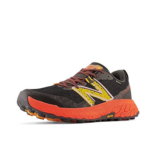 New Balance Men's Fresh Foam X Hierro V7 Trail Running Shoe, Blacktop/Neon Dragonfly/Hot Marigold, 8.5
