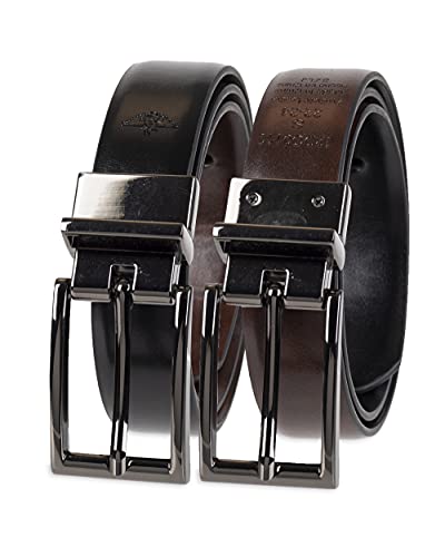 Dockers Boys' Reversible Casual Belts, Black/Brown Dress, Small