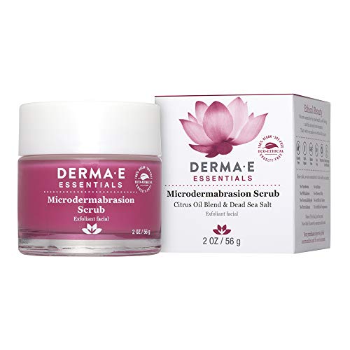 DERMA E Microdermabrasion Scrub with Dead Sea Salt and Citrus Essential Oils – Facial Exfoliating Scrub Smooths, Revitalizes and Renews – Ideal for Scars and Wrinkles, 2oz