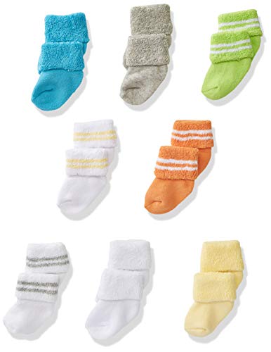 Luvable Friends baby boys Newborn and Terry Socks, Yellow Orange, 0-6 Months US