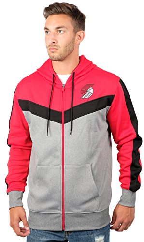 Ultra Game NBA Portland Trail Blazers Mens Soft Fleece Full Zip Jacket Hoodie, Team Color, Medium