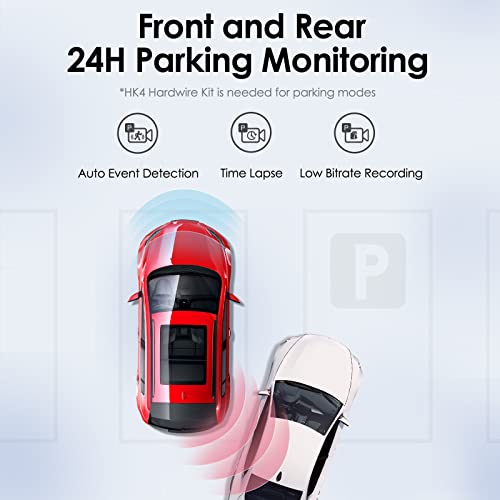 Dash Cam Front and Rear VIOFO 2K + 2K 5GHz Wi-Fi GPS Dual Dash Camera for Cars, 2.4” LCD, Buffered Parking Modes, Voice Notification, WDR Super Night Vision, Motion Detection, Emergency Lock(A229 Duo)