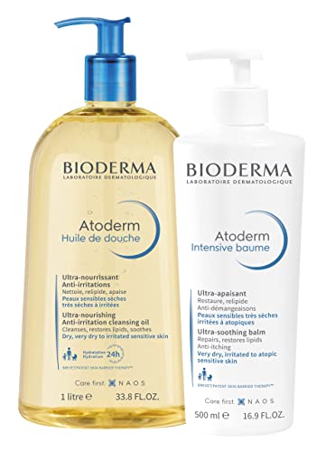 Bioderma - Atoderm - Cleansing Oil - Face and Body Cleansing Oil - Soothes Discomfort - Cleansing Oil for Very Dry Sensitive Skin, 6.7 Fl Oz (Pack of 1)