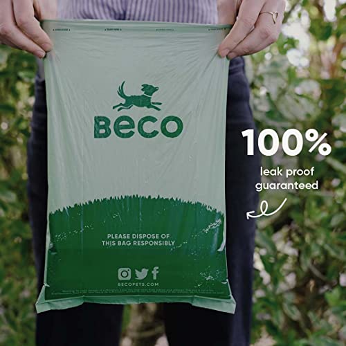 Beco Dog Poop Bags, 270 Strong and Disposable Waste Bags for Dogs, Leak-Proof and Odor-Blocking Dispenser Refill Rolls, 18 Rolls of 15 Fresh Mint Scented Doggy Bags