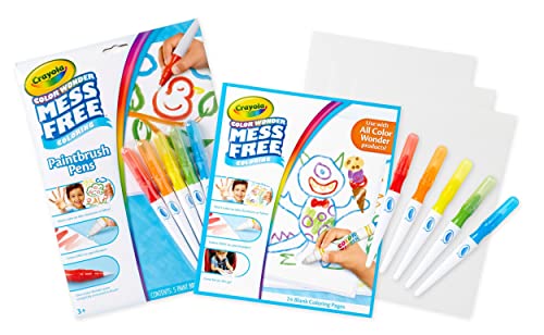 Crayola Color Wonder Mess Free Paintbrush Pens and Paper, Toddler Painting Set, Arts And Crafts For Kids