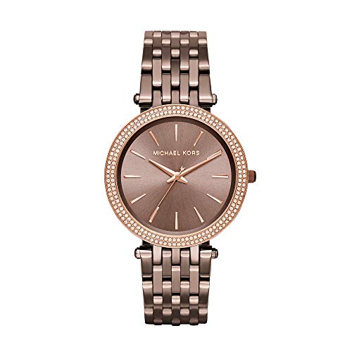 Michael Kors Women's Stainless Steel Japanese-Quartz Watch with Stainless-Steel Strap, Brown, 20 (Model: MK3416)
