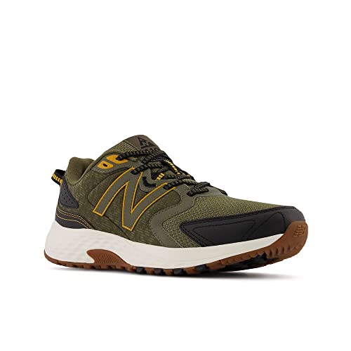 New Balance Men's 410 V7 Trail Running Shoe, Camo Green/Black/Yellow, 10.5