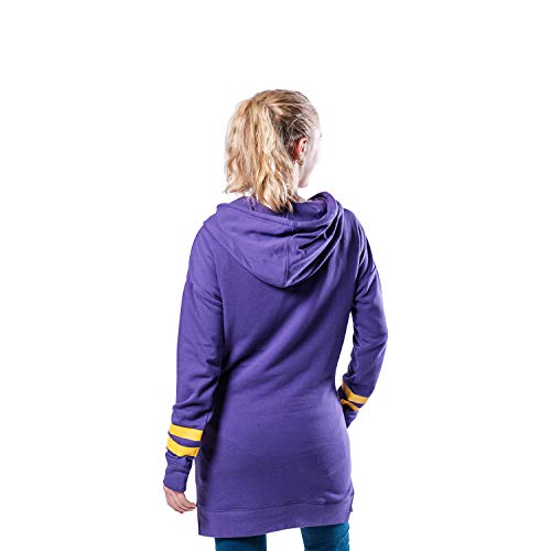 Ultra Game NBA Los Angeles Lakers Womens Tunic Hoodie Pullover Terry Sweatshirt, Team Color, Small