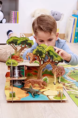 Papo Wild Animal Kingdom Figure, Lioness with Cub, Multicolor (50043)