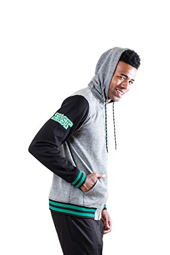 NBA Boston Celtics Mens Men's Full Zip Fleece Hoodie Letterman Varsity Jackett, Team Color, M