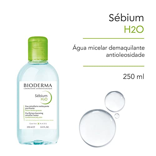 Bioderma - Sébium H2O - Micellar Water - Cleansing and Make-Up Removing - for Combination to Oily Skin , 8.4 Fl Oz (Pack of 1)