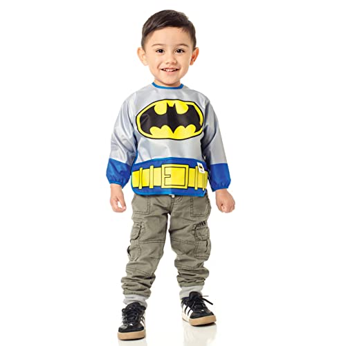 Bumkins Sleeved Baby, Toddler Bib, Smock, Waterproof Fabric, DC Comics Batman , 13 x 14 x 32', Fits Ages 6-24 months