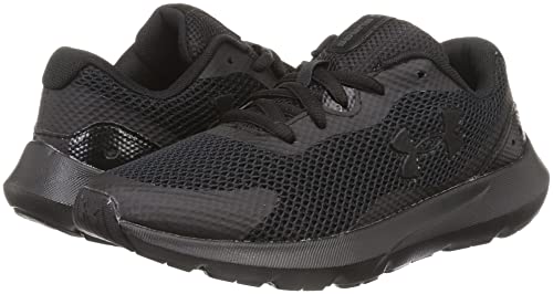 Under Armour Boy's Surge 3 Running Shoe, Black (002)/Black, 7 Big Kid