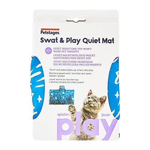 Petstages Swat and Play Quiet Mat - Light Up Cat and Kitten Toys - Interactive Nighttime Cat Toy - Ideal for Indoor Cats