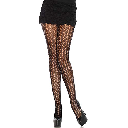 Leg Avenue womens Vintage Fishnet Lace Tights Costume Hosiery, Plaited, One Size US