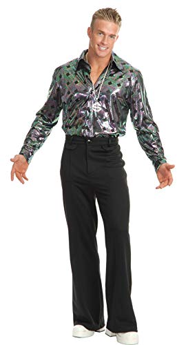Charades Men Disco Pant Costume Bottoms, Black, 34 US
