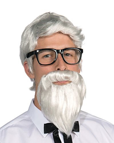 Forum Novelties mens Forum Southern Colonel and Beard Costume Wig, White, One Size US