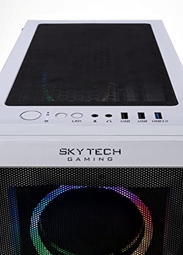 Skytech Chronos Gaming PC Desktop - AMD Ryzen 5 5600X 3.7GHz, RTX 3070 8GB, 16GB DDR4 3200, 1TB NVME, 650W Gold PSU, Windows 10 Home 64-bit, AC WiFi, White