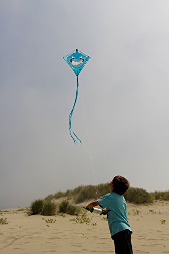 In the Breeze Shark 30 Inch Diamond Kite - Single Line - Includes Kite Line and Bag - Fun Printed Design