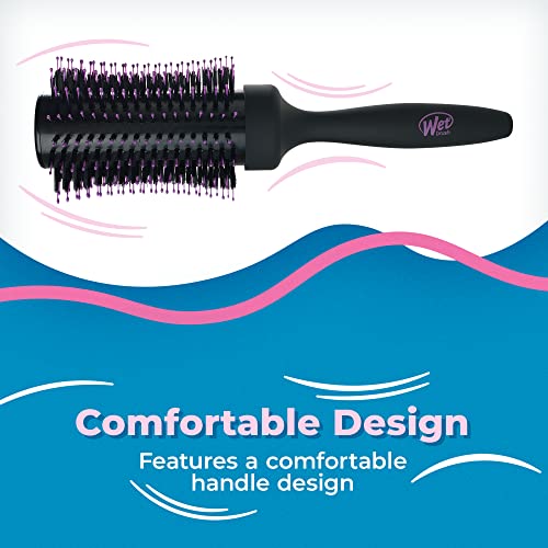 Wet Brush Volume and Body Round Brush for Fine to Medium Hair - Volumizing Salon Blow-Out with Less Pain, Effort and Breakage - Professional and Lightweight Natural Boar Bristle Detangles and Removes Knots