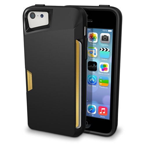 Smartish iPhone 5c Wallet Case - [Ultra Slim Protective iPhone Wallet] - Slite Card Case for iPhone 5c by (CM4) - Black Onyx'